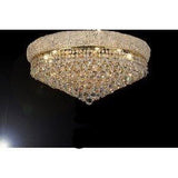 Swarovski Crystal Trimmed Chandelier French Empire Crystal Flush Chandelier Lighting H16" X W30" - G93-Flush/541/24 Sw