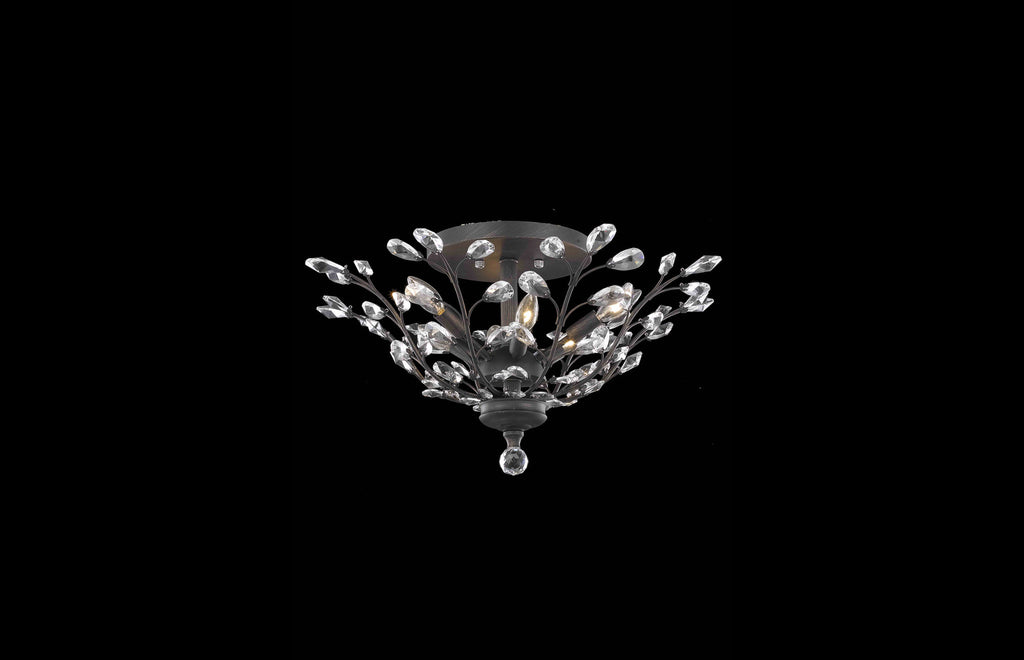 C121-2011F27DB/RC - Regency Lighting: Orchid 6 light Dark Bronze Flush Mount Clear Royal Cut Crystal