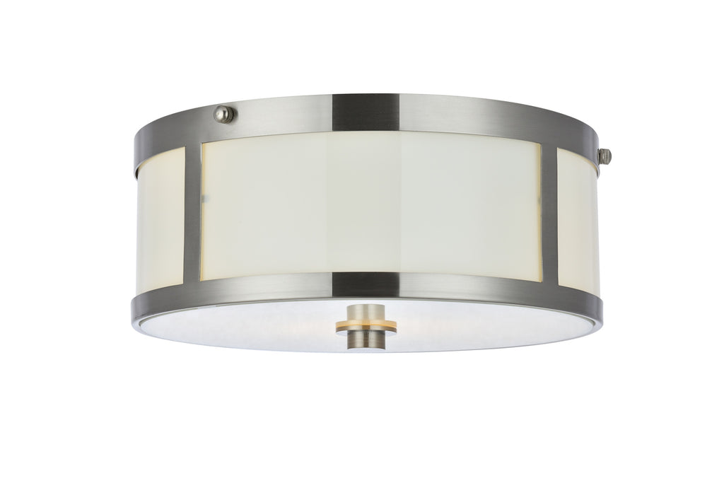 ZC121-LD6018 - Living District: Hadrian 2 light 12 inch burnished Nickel flush mount