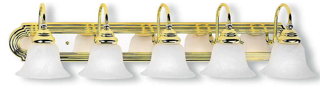 Livex Belmont 5 Light PB & Polished Chrome Bath Light - C185-1005-25