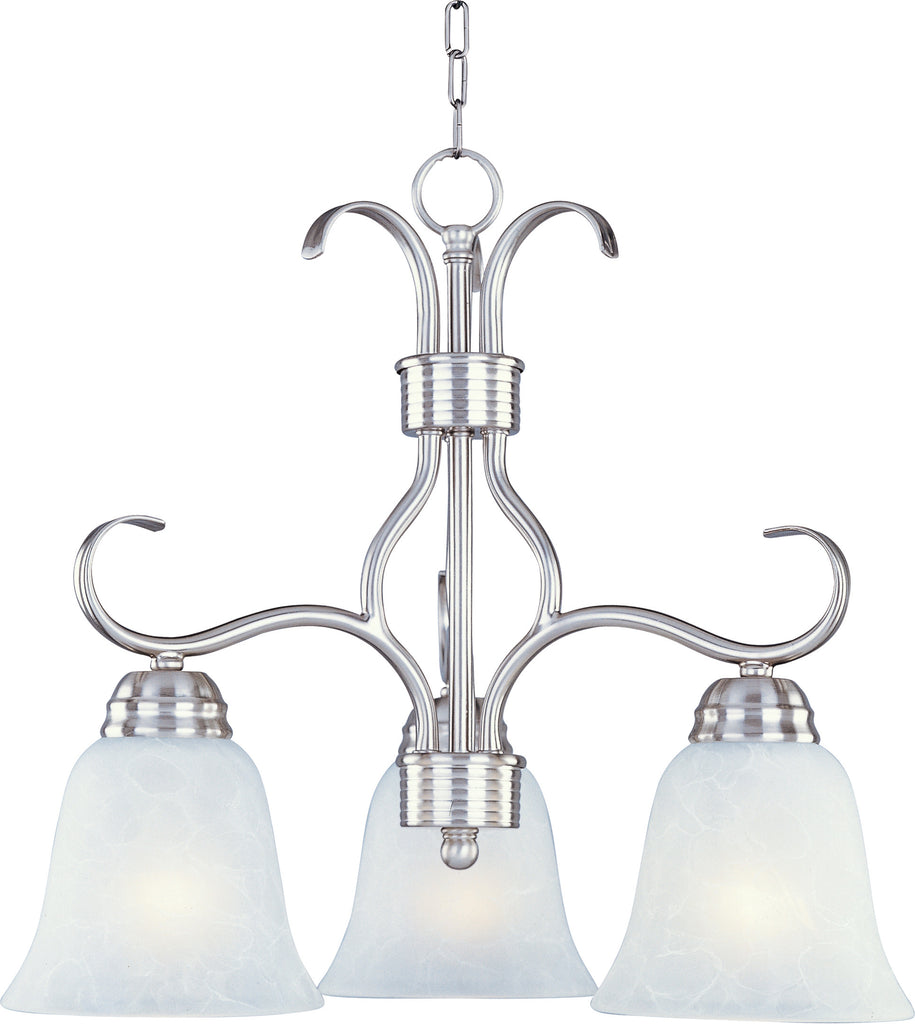 Basix 3-Light Chandelier Satin Nickel - C157-10122ICSN