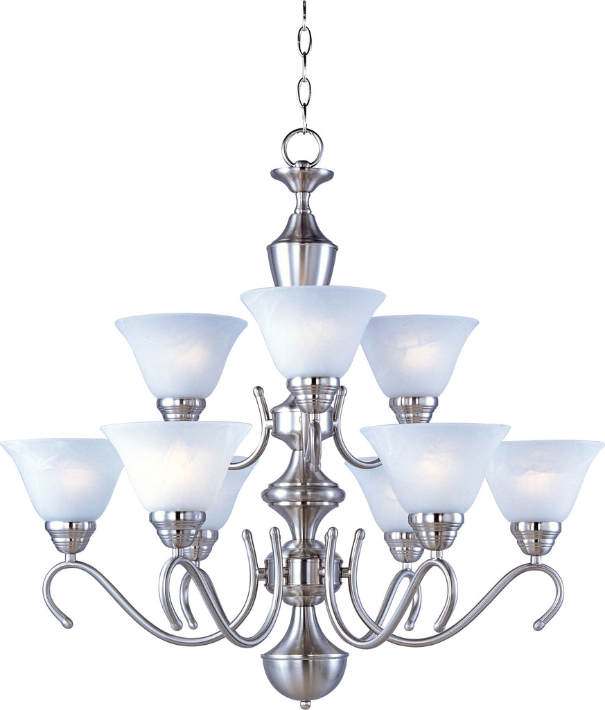 Newport 9-Light Chandelier Satin Nickel - C157-12065MRSN