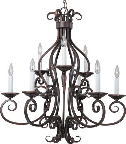 Manor 9-Light Chandelier with Shades Oil Rubbed Bronze - C157-12216OI/SHD123