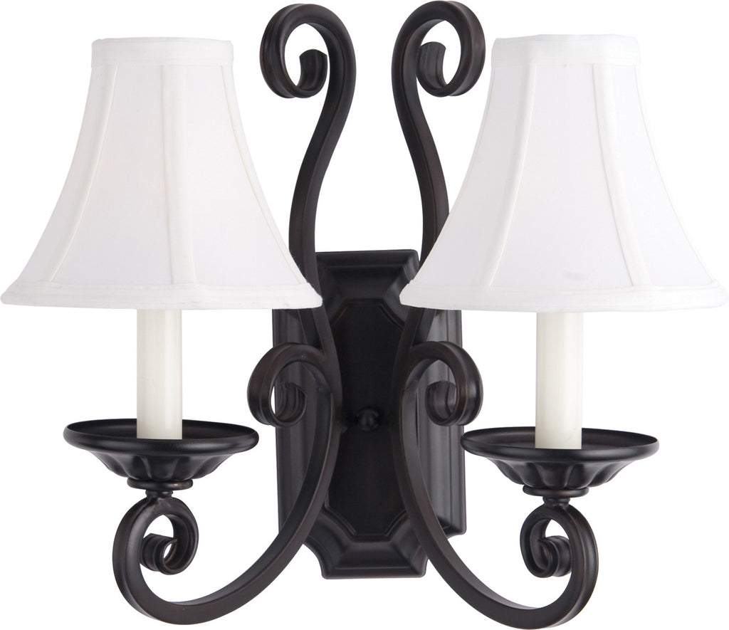 Manor 2-Light Wall Sconce with Shades Oil Rubbed Bronze - C157-12218OI/SHD123