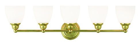 Livex Somerville 5 Light Polished Brass Bath Light - C185-13665-02