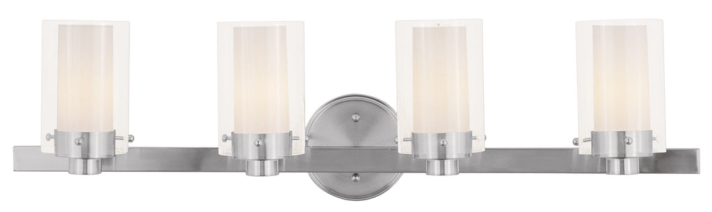 Livex Manhattan 4 Light Brushed Nickel Bath Light - C185-1544-91