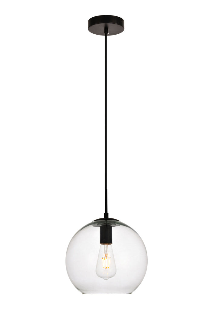 ZC121-LDPD2113 - Living District: Placido Collection Pendant D9.8 H9.8 Lt:1 Black and Clear Finish