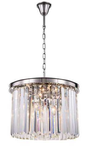 ZC121-1238D20PN/RC - Urban Classic: Sydney 6 light Polished nickel Pendant Clear Royal Cut Crystal