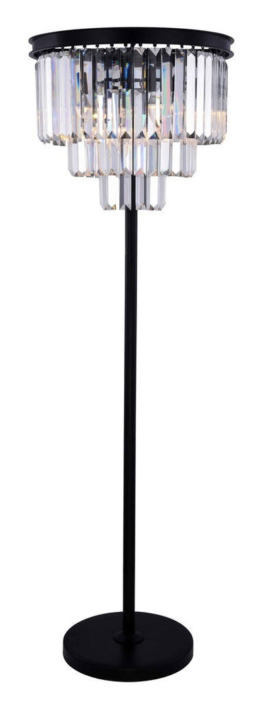 ZC121-1231FL20MB/RC - Urban Classic: Sydney 8 light Matte Black Floor Lamp Clear Royal Cut Crystal