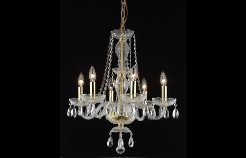 C121-7836D20G/RC - Regency Lighting: Princeton 6 light Gold Chandelier Clear Royal Cut Crystal