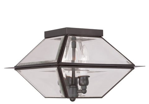 Livex Westover 3 Light Bronze Outdoor Flush Mount - C185-2185-07