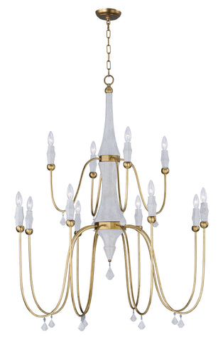 Claymore 12-Light Chandelier Claystone and Gold Leaf - C157-22438CSTGL