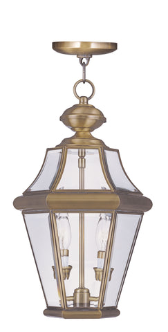 Livex Georgetown 2 Light PB Outdoor Chain Lantern  - C185-2265-01