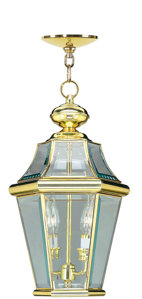 Livex Georgetown 2 Light PB Outdoor Chain Lantern  - C185-2265-02