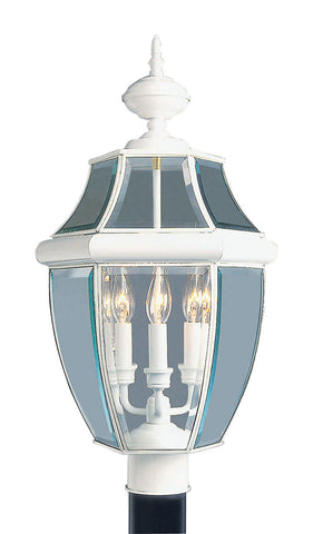 Livex Monterey 3 Light White Outdoor Post Lantern - C185-2354-03