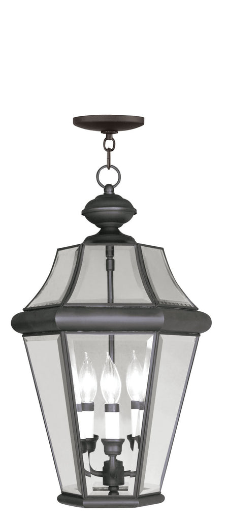 Livex Georgetown 3 Light Bronze Outdoor Chain Lantern  - C185-2365-07