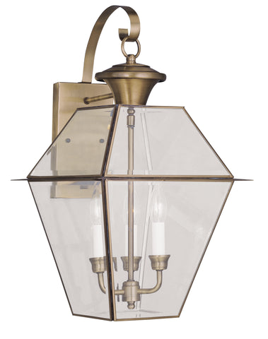 Livex Westover 3 Light AB Outdoor Wall Lantern - C185-2381-01