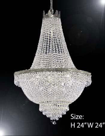 Swarovski Crystal Trimmed Chandelier Empire Chandelier Lighting H24" X W24" - A93-C3/Silver/870/9Sw