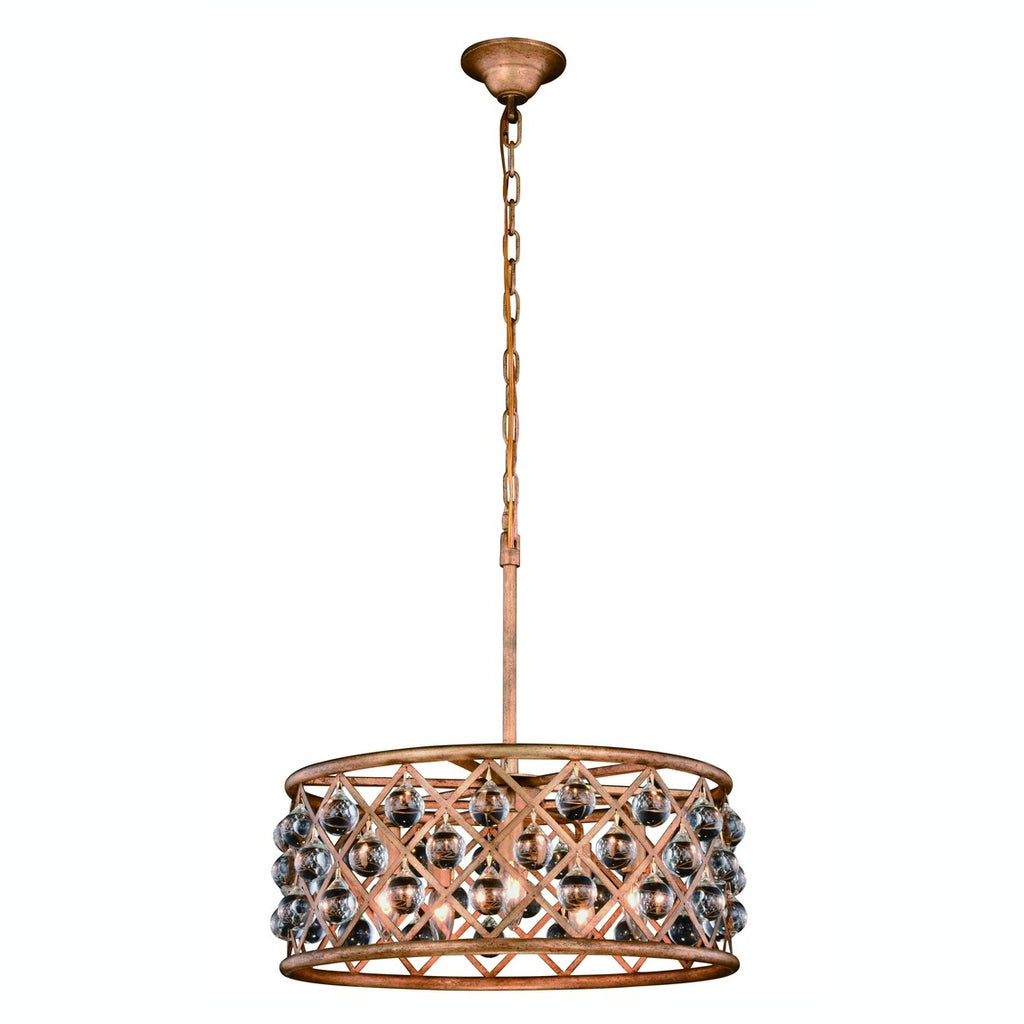 ZC121-1213D20GI/RC - Urban Classic: Madison 5 light Golden Iron Pendant Clear Royal Cut Crystal