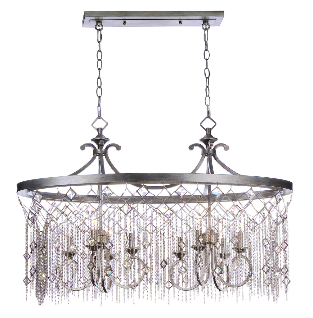 Alessandra 8-Light Island Chandelier Silver Mist - C157-30277SM