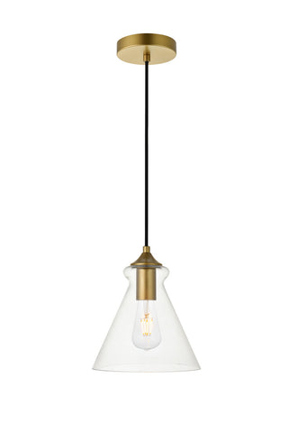 ZC121-LD2244BR - Living District: Destry 1 Light Brass Pendant With Clear Glass