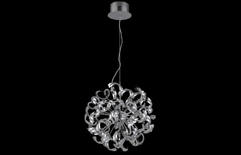 C121-2068D19C/EC - Regency Lighting: Tiffany 9 light Chrome Pendant Clear Elegant Cut Crystal