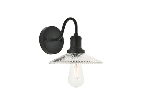 ZC121-LD4040W8BK - Living District: Waltz 1 light black Wall Sconce