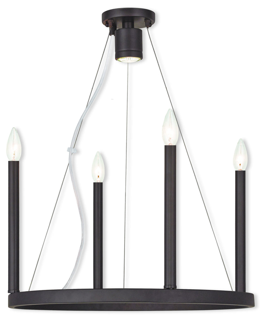 Livex Alpine 4 Light + 1 Light Bronze Chandelier - C185-40244-07