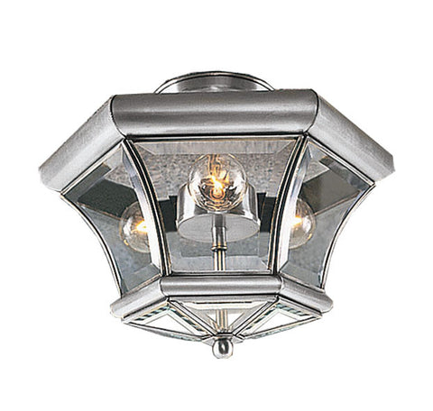 Livex Monterey 3 Light Brushed Nickel Ceiling Mount - C185-4083-91