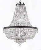 Set of 2-1 French Empire Crystal Chandeliers Lighting H36" X W30" w/Dark Antique Finish! and 1 French Empire Crystal Chandeliers Lighting H30" X W24" w/Dark Antique Finish! - 1EA CB/870/14 + 1EA CB/870/9 A500-