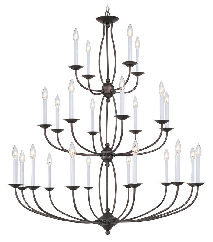 Livex Home Basics 24 Light Bronze Chandelier - C185-4180-07