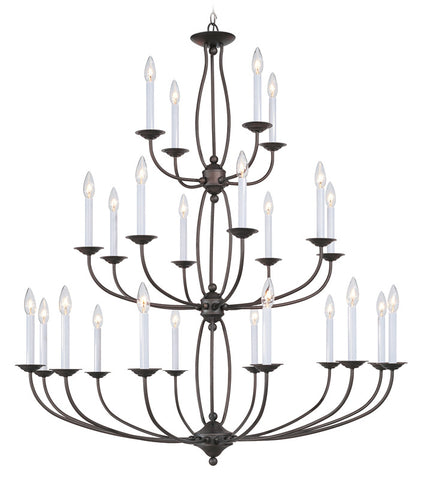 Livex Home Basics 24 Light Bronze Chandelier - C185-4180-07