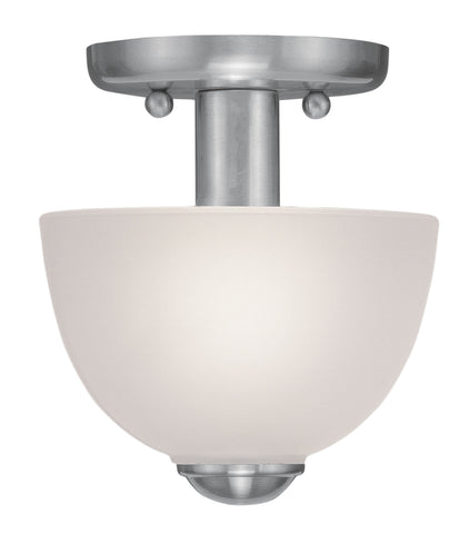 Livex Somerset 1 Light Brushed Nickel Ceiling Mount - C185-4190-91