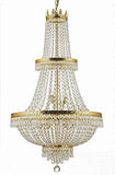 Set of 3-1 French Empire Crystal Chandelier Lighting H50" X W24" - Great for The Dining Room, Living Room! and 2 Empire Crystal Wall Sconce Lighting H 18" X W 9.5" X D 5" - A500-1EA CG/870/15 + 2EA WALLSCONCE/CG/4/5