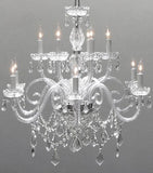 Swarovski Crystal Trimmed Chandelier Chandelier Lighting Crystal Chandeliers H27" X W32" - F46-386/6+6 Sw