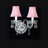 Swarovski Crystal Trimmed Chandelier Murano Venetian Style Crystal Wall Sconce Lighting With Pink Shades - A46-Pinkshades/2/386Sw