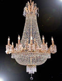 Set of 2-1 French Empire Gold Crystal Chandelier Lighting W 25" H52" 12 Lights and 1 French Empire Gold Crystal Chandelier Lighting 25 x 32, 12 Lights - 1EA C7/1280/8+4 + 1EA 1280/8+4