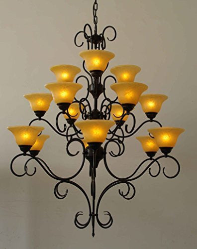 Wrought Iron Chandelier Lighting H47" X W40" - G7-2197/15