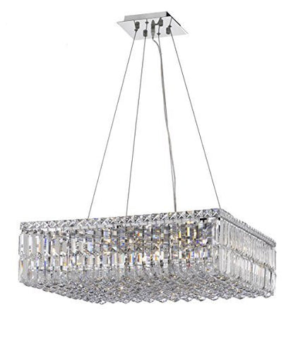 Modern Contemporary Square Empress Crystal (Tm) Chandelier Lighting W24" H7.5" L24" - Cjd-Cs/2185/24