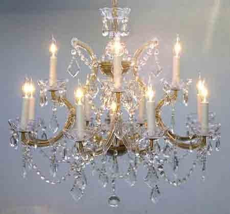 Swarovski Crystal Trimmed Chandelier Chandelier H22" X W28" - A83-Gold/1534/12+1Sw