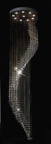 Modern Chandelier "Rain Drop" Chandeliers Lighting H108" W25" - G902-9415/10