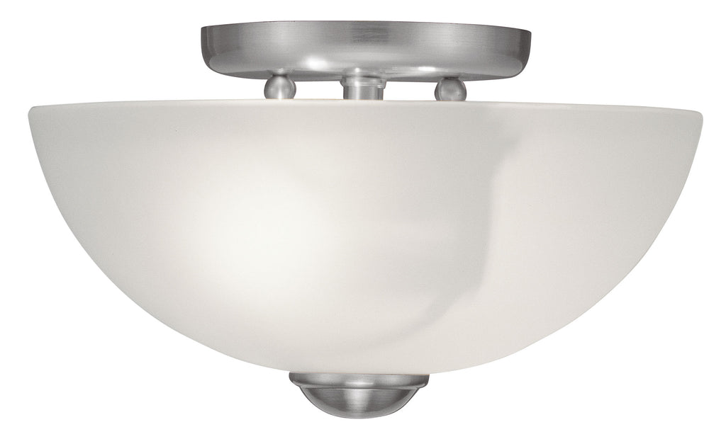 Livex Somerset 2 Light Brushed Nickel Ceiling Mount - C185-4206-91