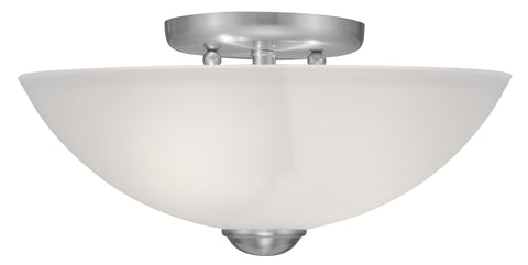 Livex Somerset 2 Light Brushed Nickel Ceiling Mount - C185-4207-91