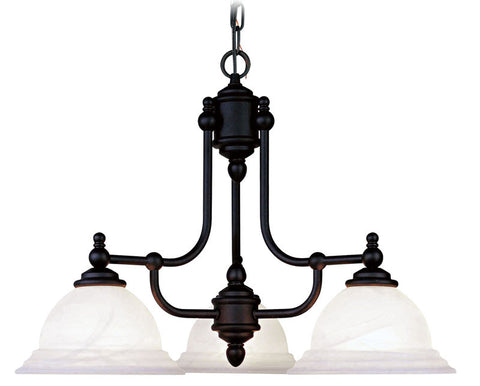 Livex North Port 3 Light Black Chandelier - C185-4253-04