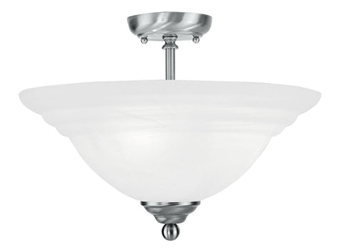 Livex North Port 3 Light Brushed Nickel Ceiling Mount - C185-4258-91