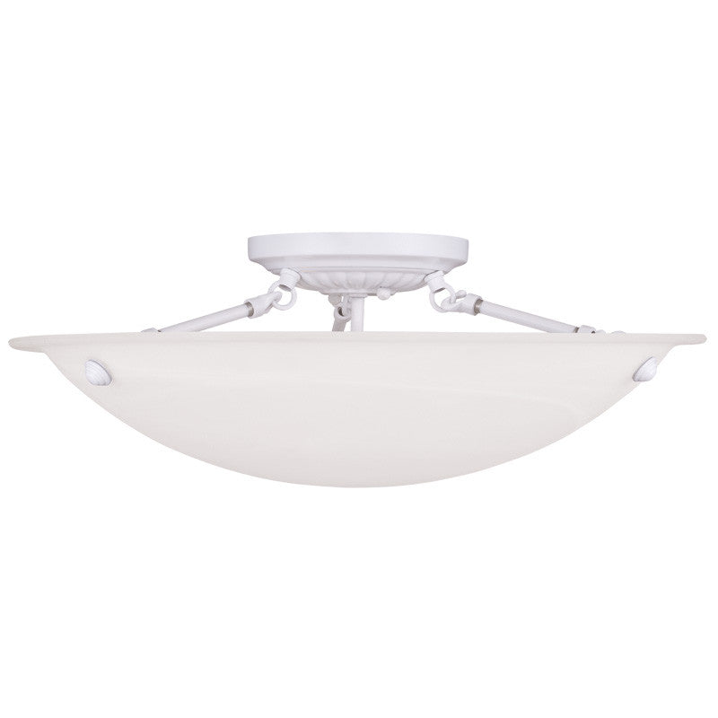 Livex Oasis 3 Light White Ceiling Mount - C185-4274-03