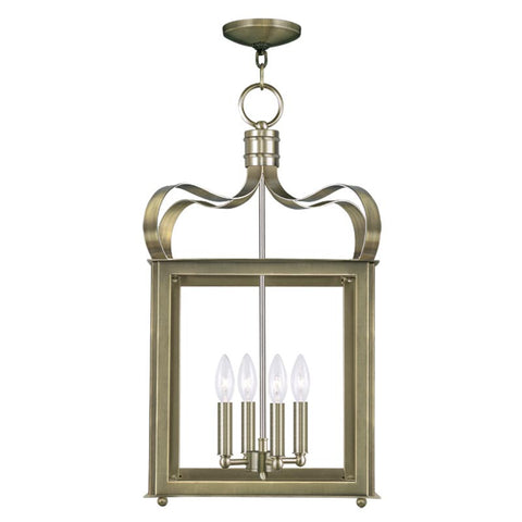 Livex Garfield 4 Light Antique Brass Chain Lantern - C185-4314-01