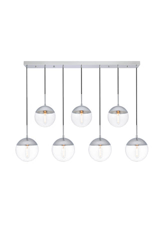 ZC121-LD6089C - Living District: Eclipse 7 Lights Chrome Pendant With Clear Glass