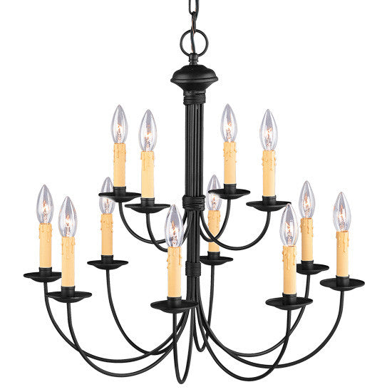 Livex Heritage 12 Light Black Chandelier - C185-4459-04