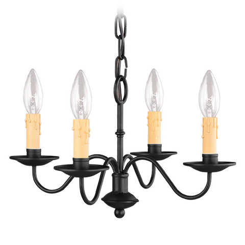 Livex Heritage 4 Light Black Mini Chandelier - C185-4464-04